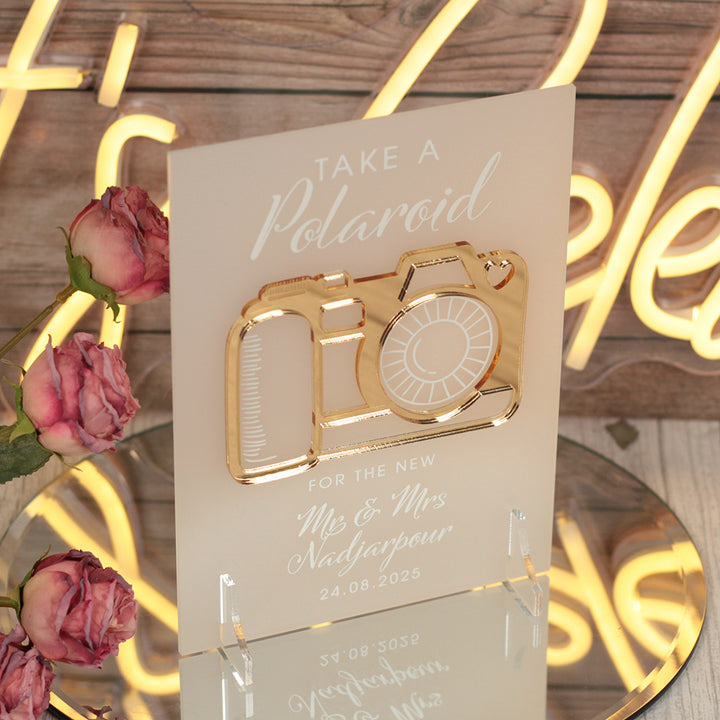 Frost Acrylic Camera Photo Guest Book Sign