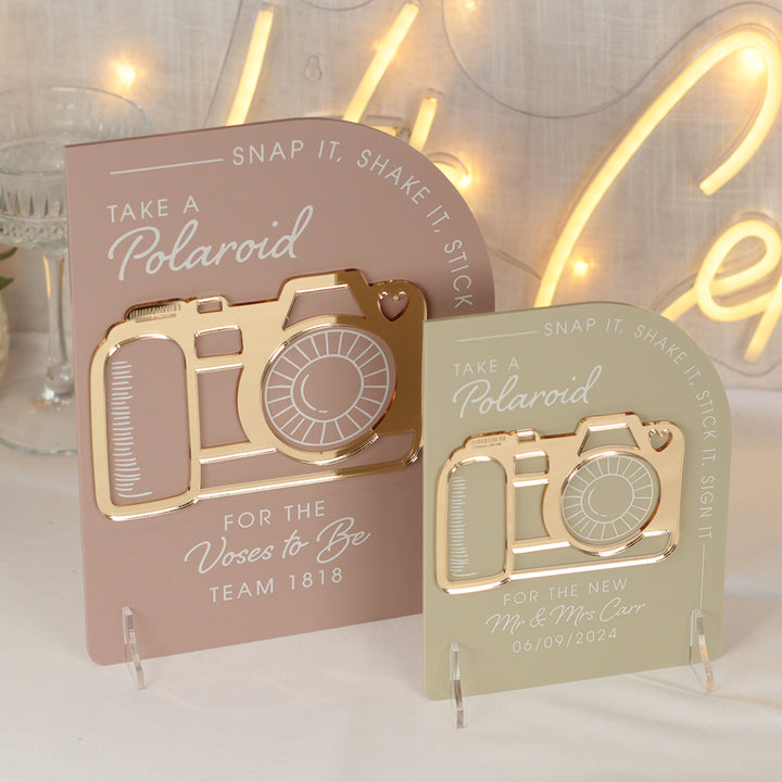 Modern Arch Camera Photo Guest Book Acrylic Sign-Weddings by Lumi