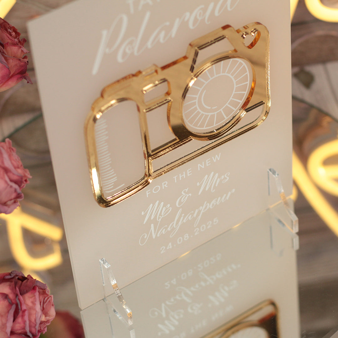 Frost Acrylic Camera Photo Guest Book Sign