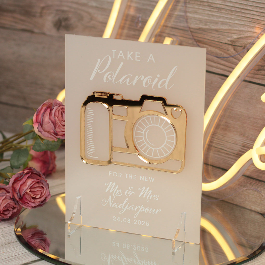 Frost Acrylic Camera Photo Guest Book Sign