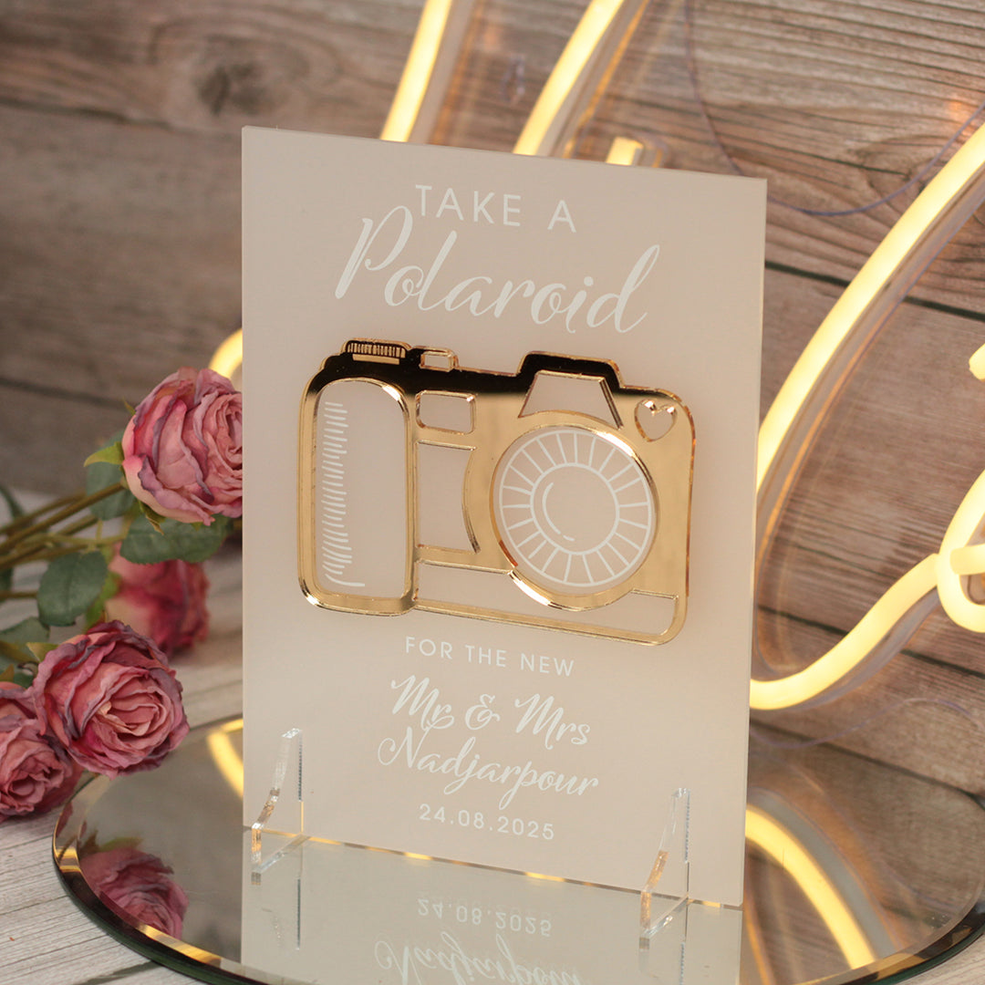 Frost Acrylic Camera Photo Guest Book Sign