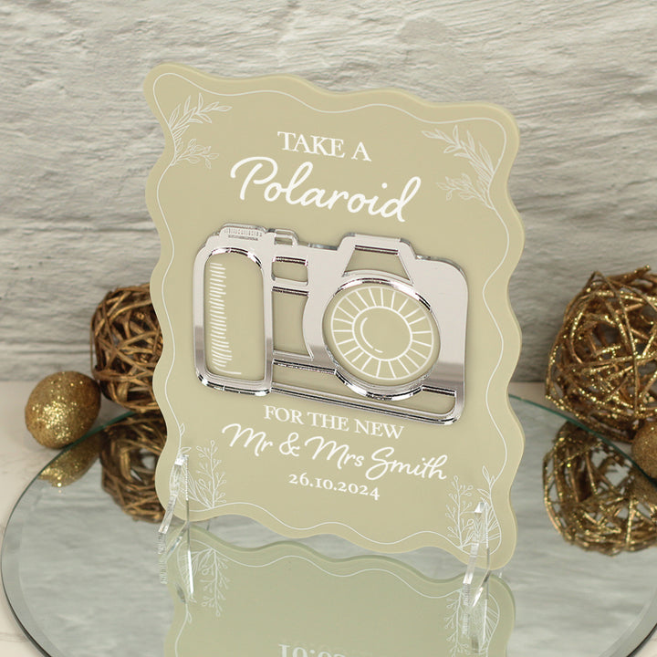 Wavy Edge Camera Photo Guest Book Acrylic Sign-Weddings by Lumi