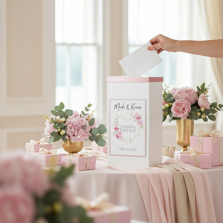 Geometric Floral Heart Wedding Card Post Box