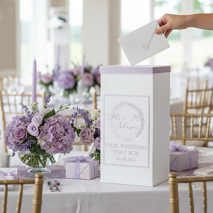 Sparkly Circle Wedding Card Post Box
