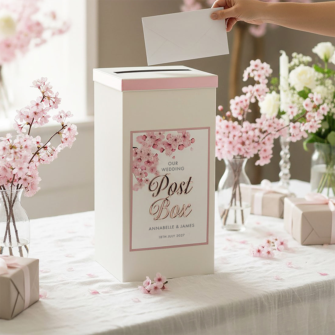 Cherry Blossom Wedding Card Post Box