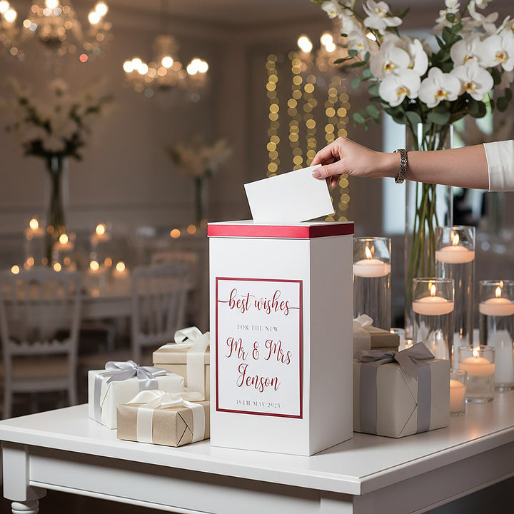 Classic Script Wedding Card Post Box