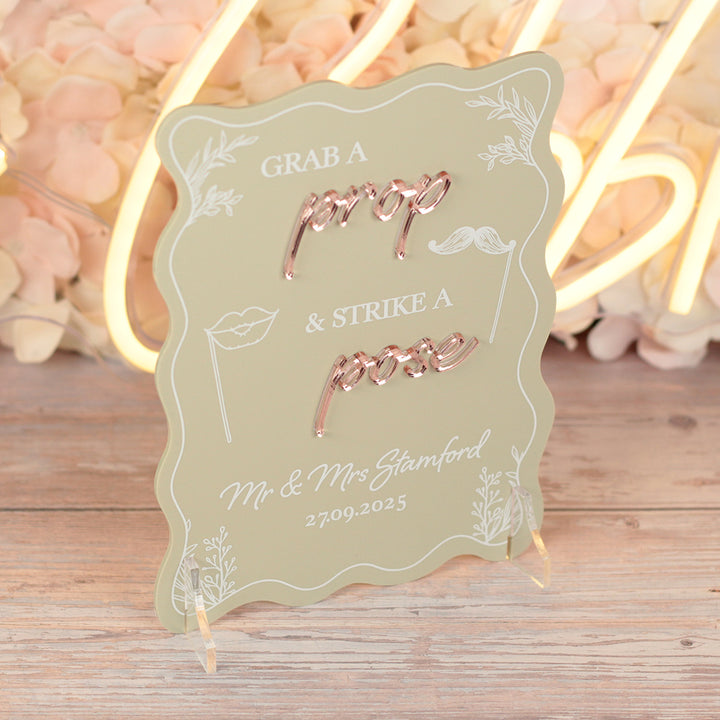 Wavy Edge Photo Booth Acrylic Sign