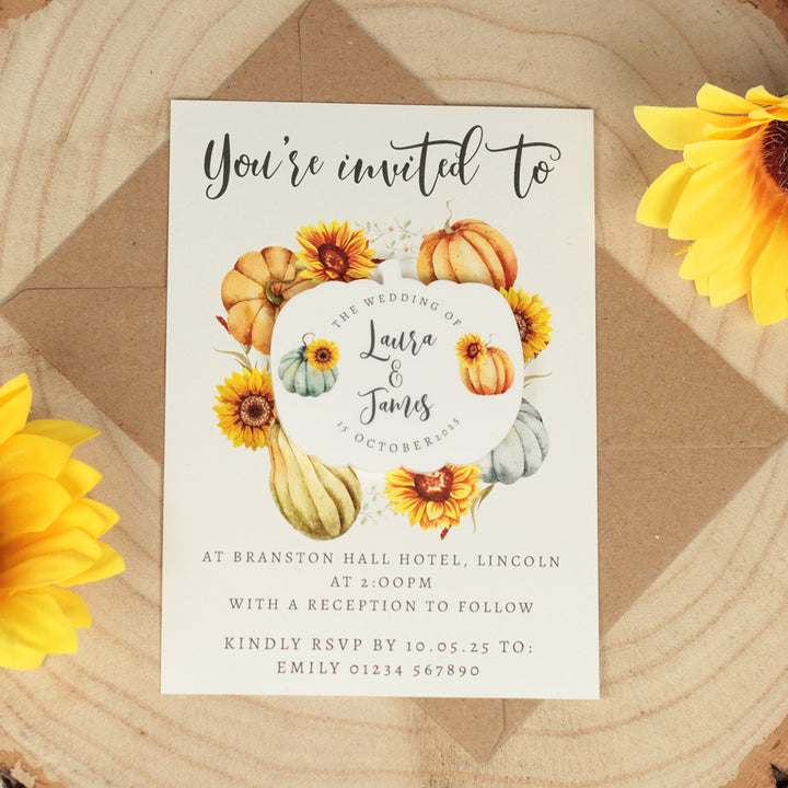 Autumn Pumpkins Wedding Invitation Acrylic Magnet-Weddings by Lumi