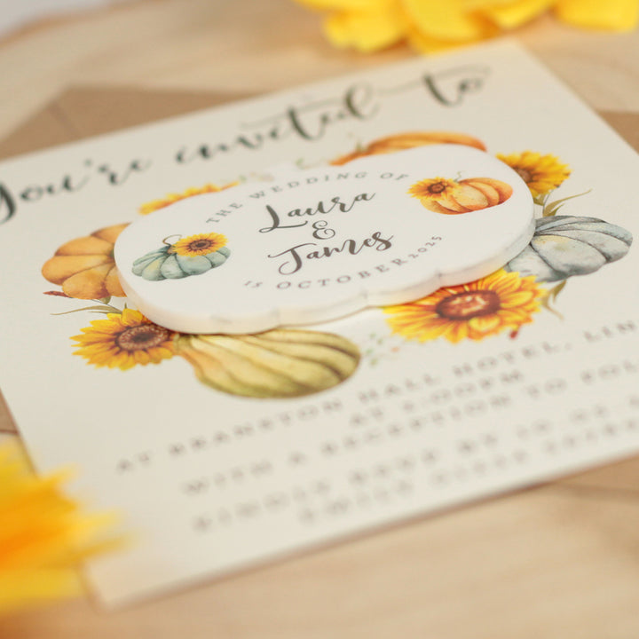 Autumn Pumpkins Wedding Invitation Acrylic Magnet-Weddings by Lumi