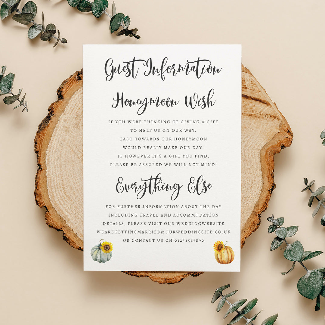 Autumn Pumpkins Wedding Invitation Acrylic Magnet-Weddings by Lumi