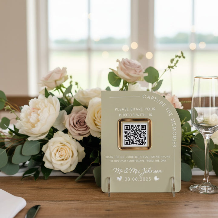 Modern Arch Photo Sharing QR Code 3D Acrylic Sign