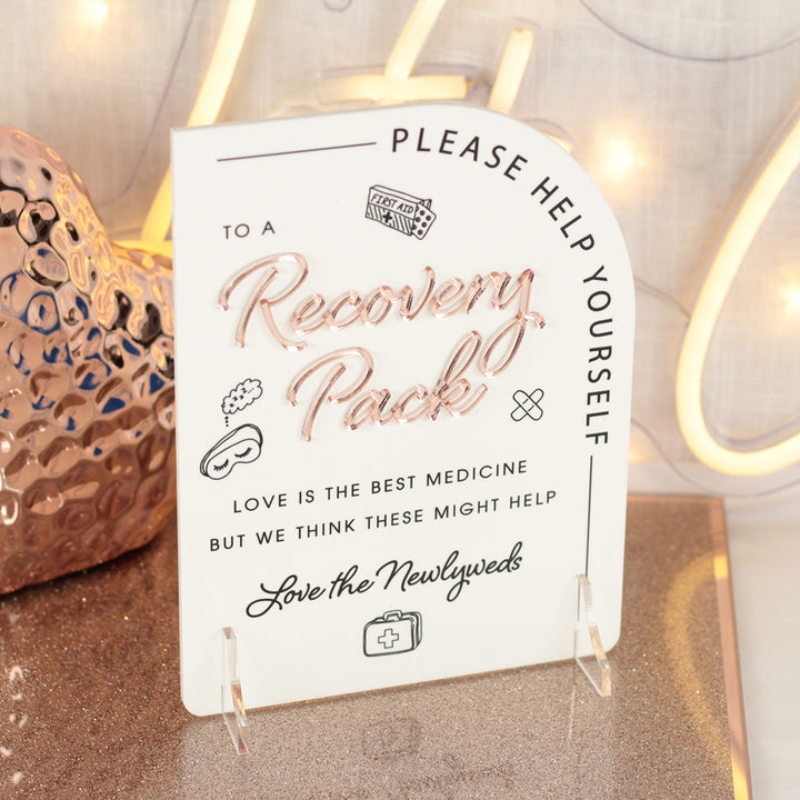 Modern Arch Hangover Recovery Pack Acrylic Sign-Weddings by Lumi