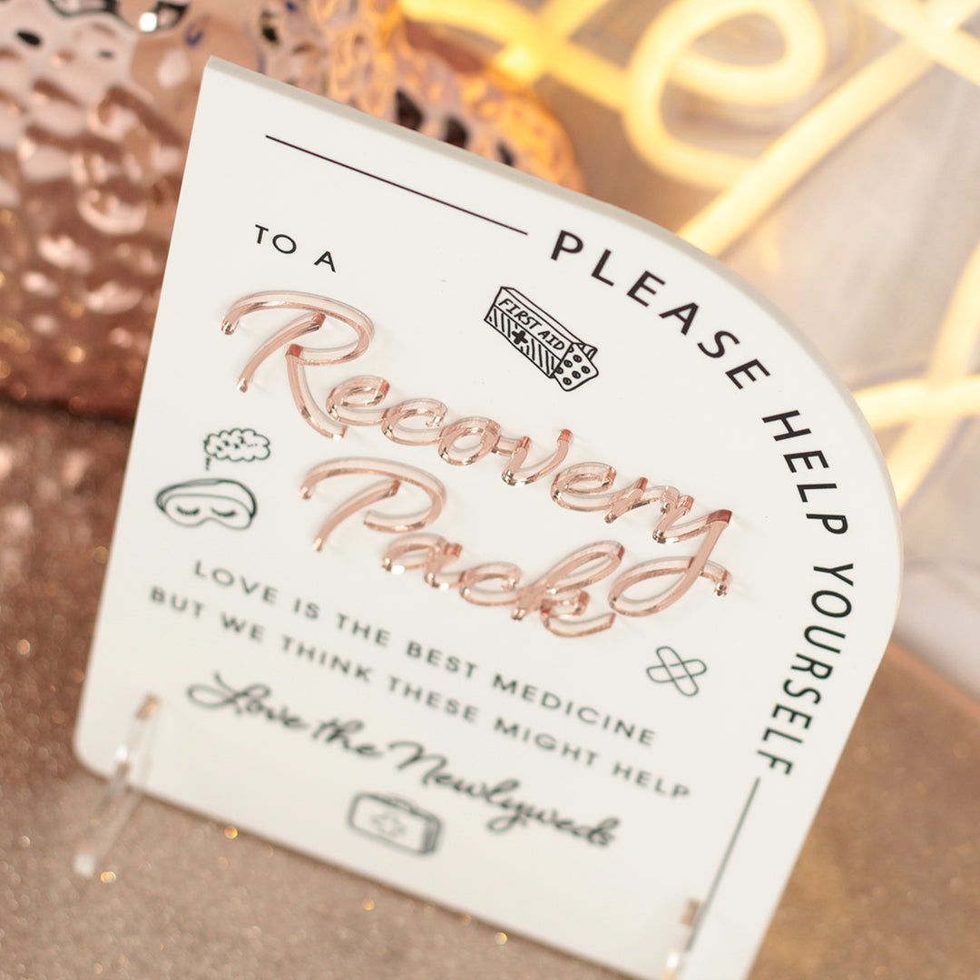 Modern Arch Hangover Recovery Pack Acrylic Sign-Weddings by Lumi