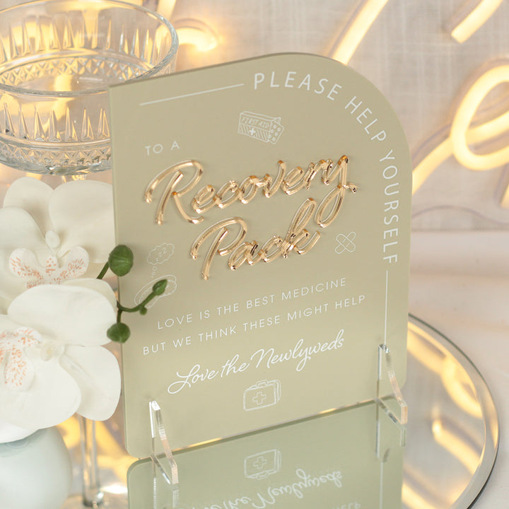 Modern Arch Hangover Recovery Pack Acrylic Sign-Weddings by Lumi