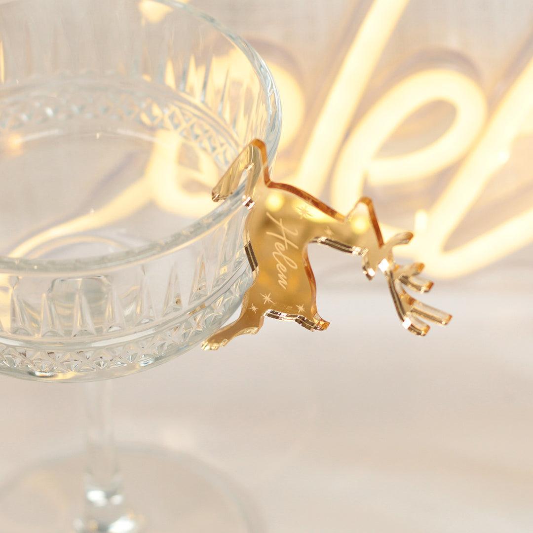 Reindeer Wine Glass Charm Place Settings-Weddings by Lumi
