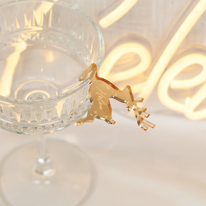 Reindeer Wine Glass Charm Place Settings-Weddings by Lumi