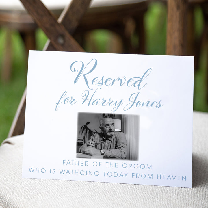 Elegant Script Reserved Seat Memorial Photo Sign-Weddings by Lumi