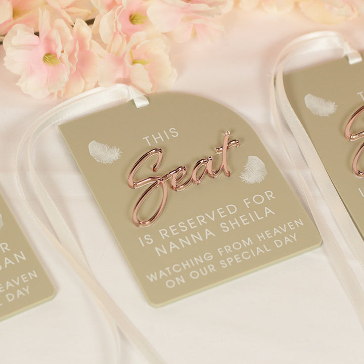 Modern Arch Acrylic Memorial Reserved Seat Tag-Weddings by Lumi