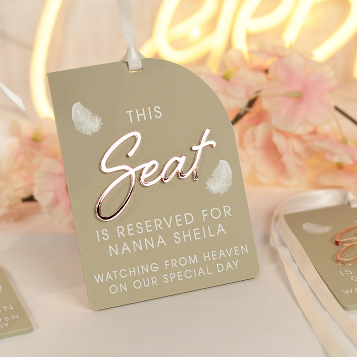 Modern Arch Acrylic Memorial Reserved Seat Tag-Weddings by Lumi
