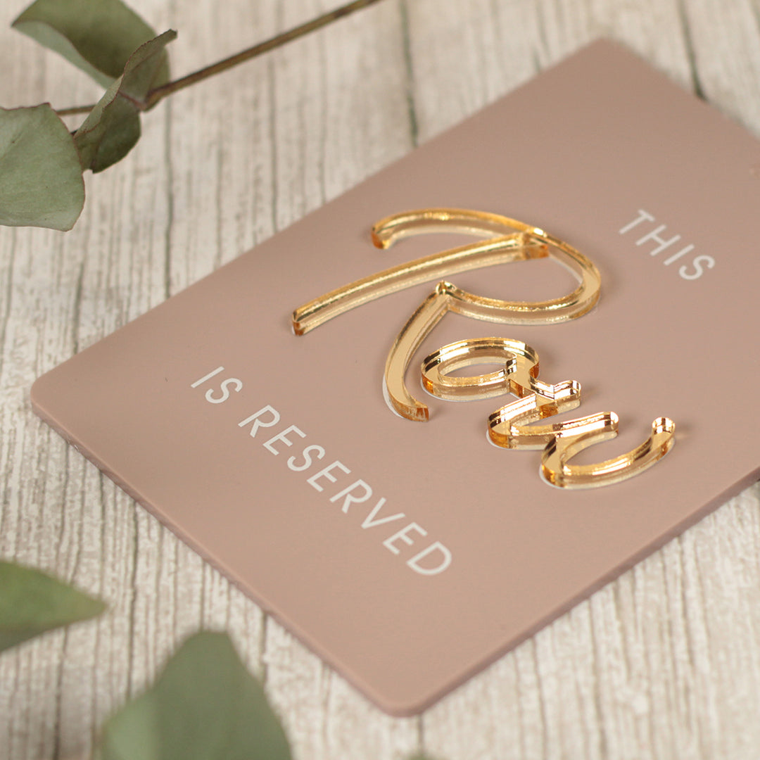 Modern Arch Acrylic Reserved Row or Seat Tag-Weddings by Lumi