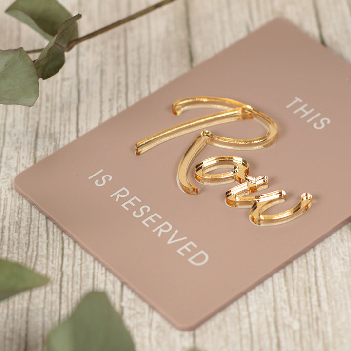 Modern Arch Acrylic Reserved Row or Seat Tag-Weddings by Lumi