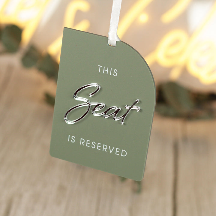 Modern Arch Acrylic Reserved Row or Seat Tag-Weddings by Lumi
