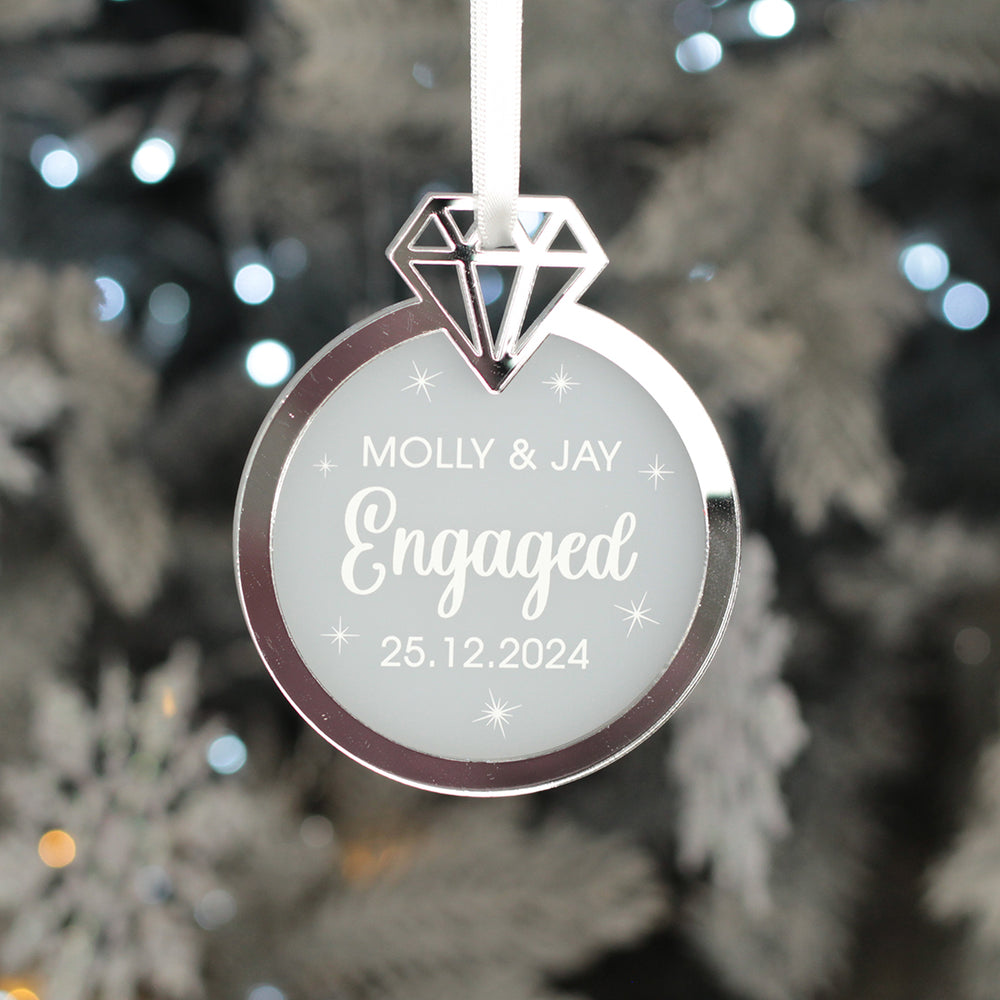 Engagement 3D Frost and Mirror Acrylic Christmas Decoration-Weddings by Lumi
