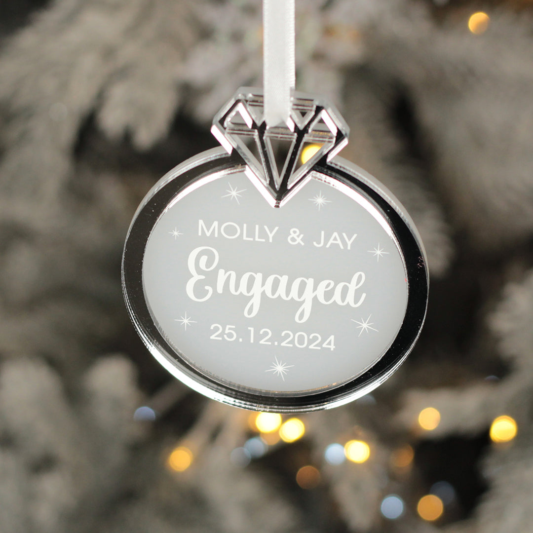 Engagement 3D Frost and Mirror Acrylic Christmas Decoration-Weddings by Lumi