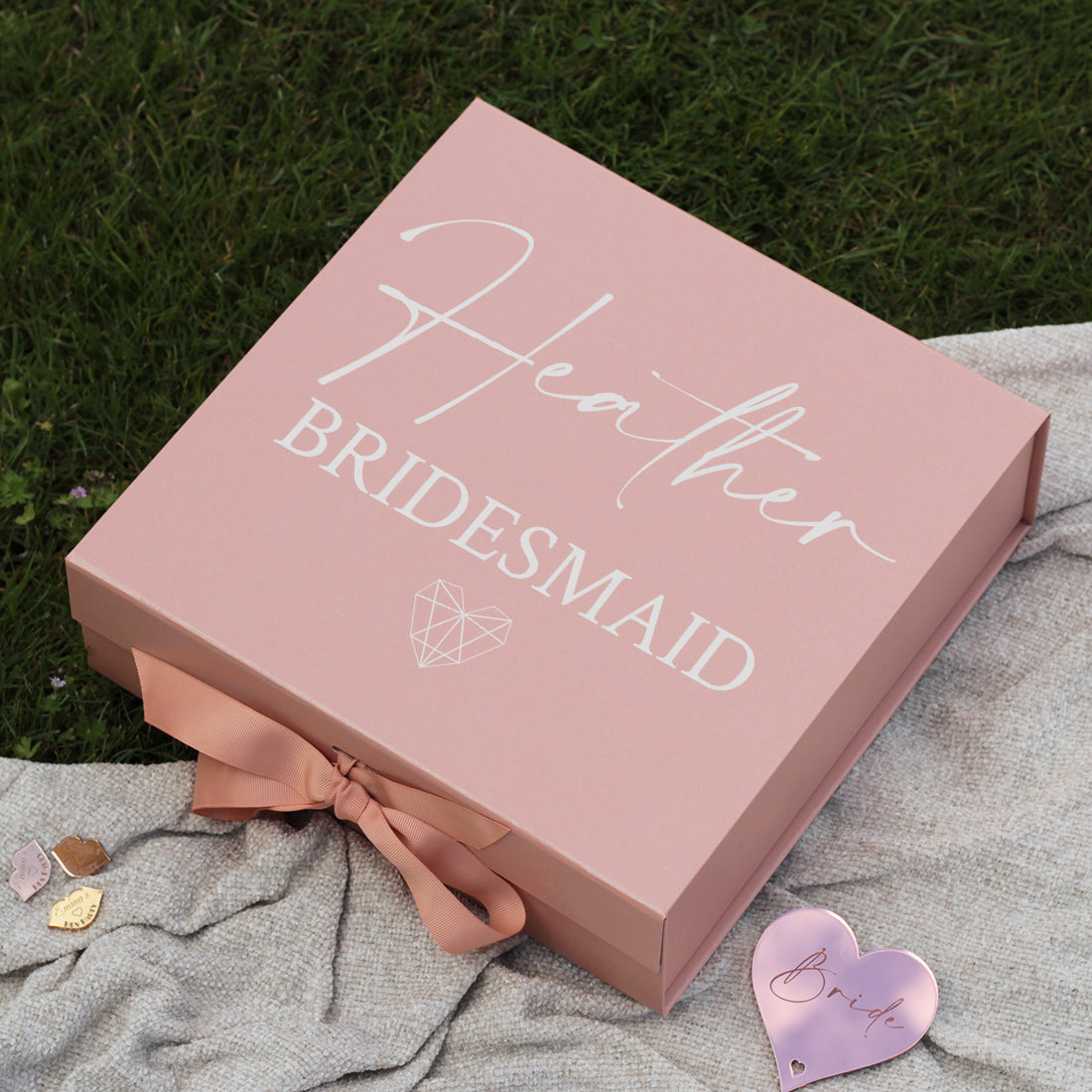 Rose Gold Bridal Party Wedding Wedding Gift Magnetic Memory Keepsake Box