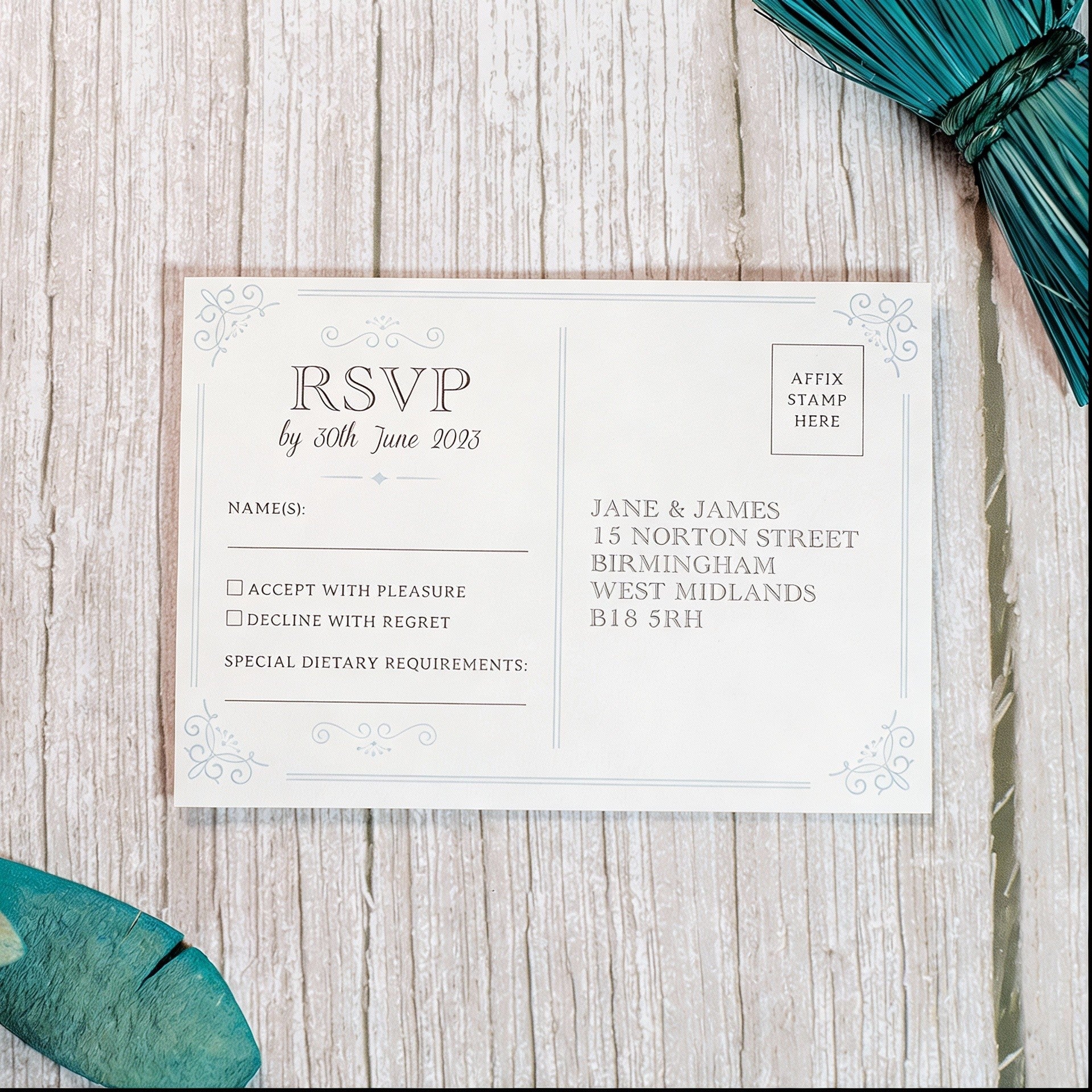 Elegance A5 Postcard Invitation