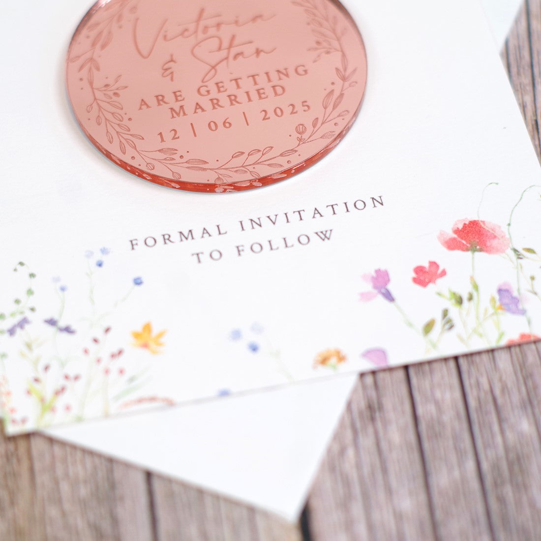 Watercolour Wildflower Wedding Save The Date Magnet