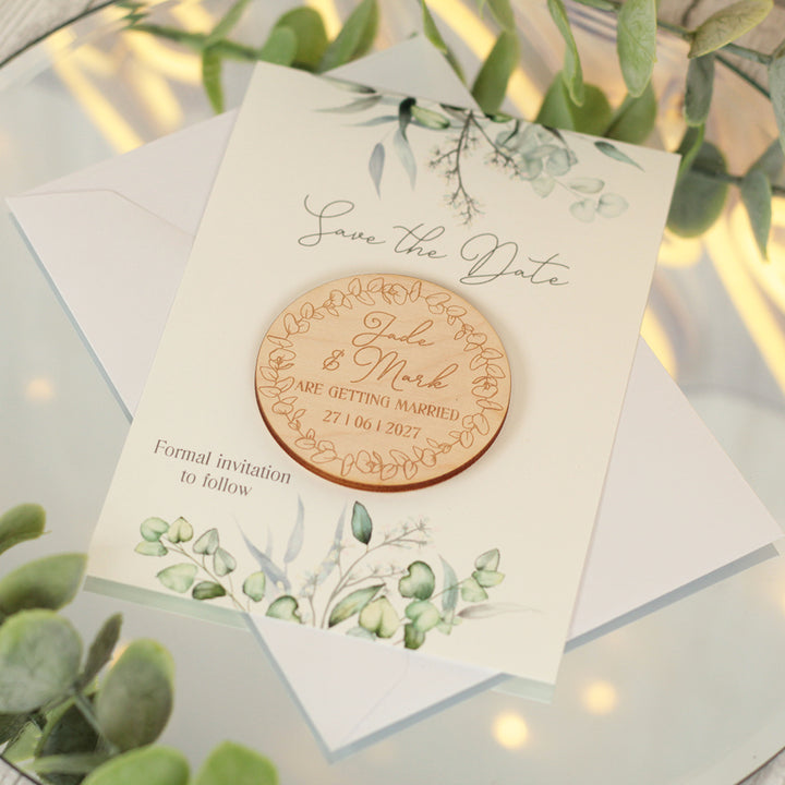 Eucalyptus Wedding Save The Date Magnet