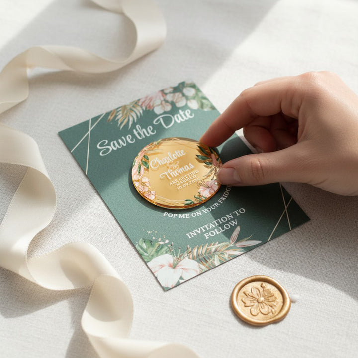 Tropical Boho Wedding Save The Date Magnet