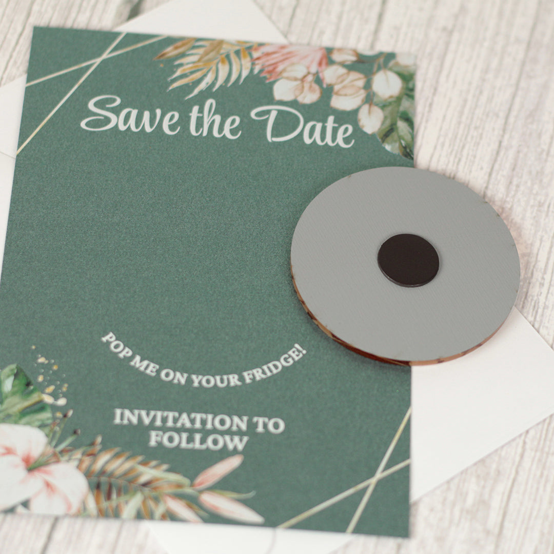 Tropical Boho Wedding Save The Date Magnet