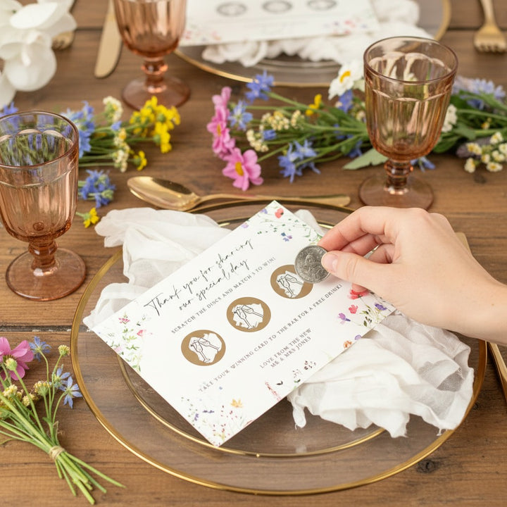 Wildflower Scratch Card Drink Token Wedding Favours