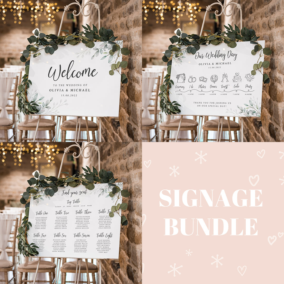Signage Bundle: Botanical Wreath-Weddings by Lumi
