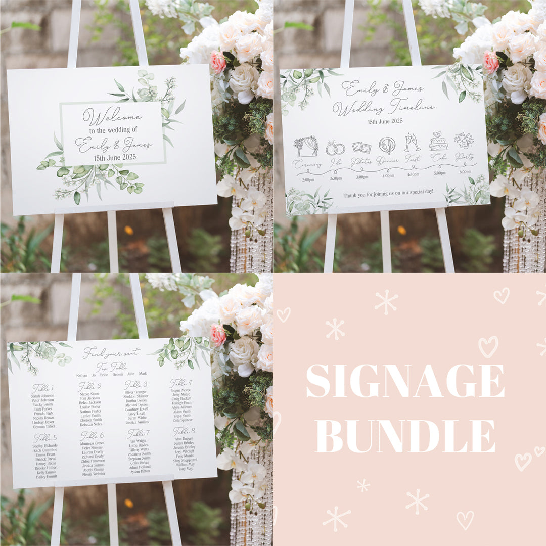 Signage Bundle: Eucalyptus-Weddings by Lumi