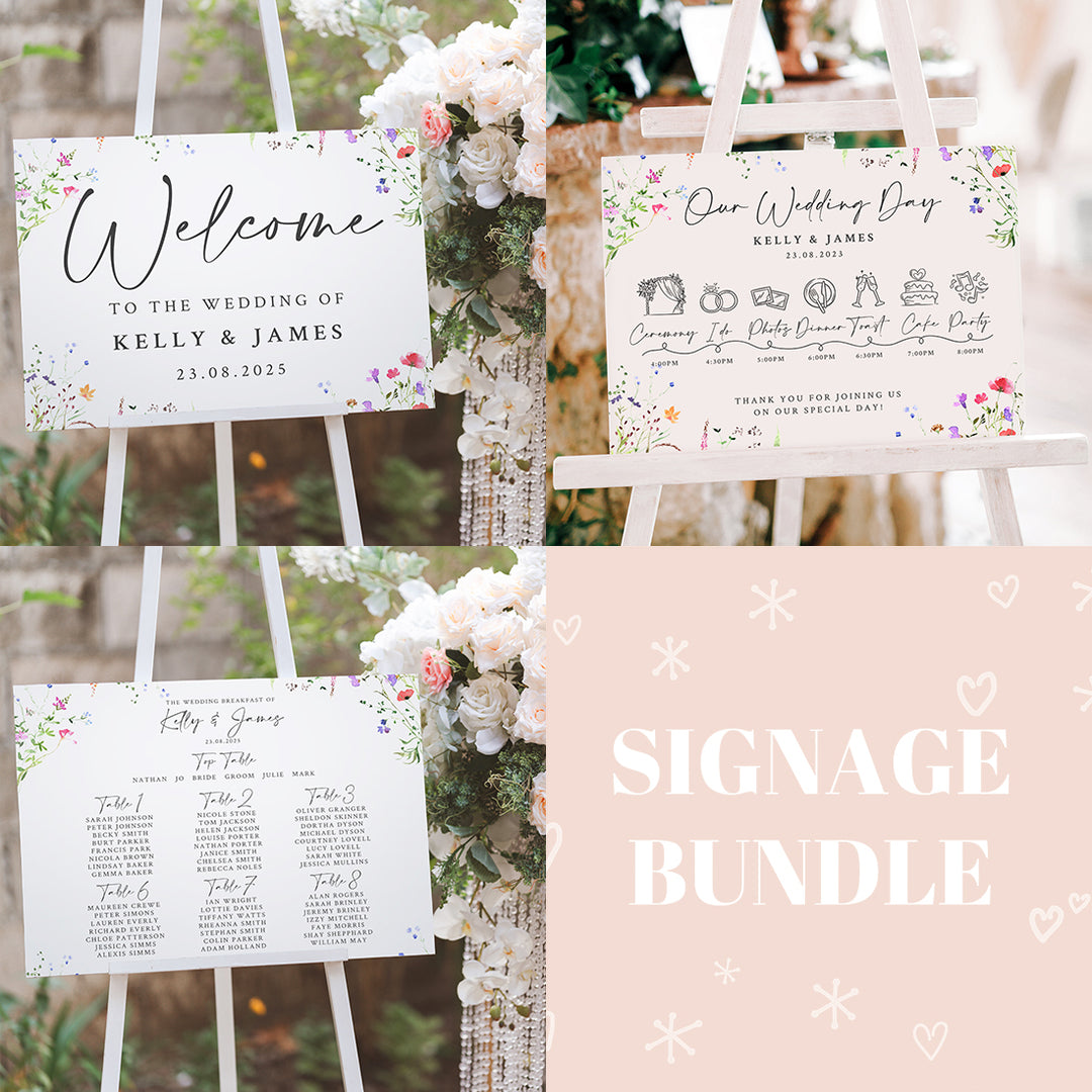 Signage Bundle: Watercolour Wildflower-Weddings by Lumi