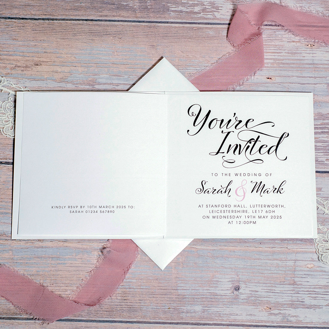 Lace Heirloom Single Fold Invitation