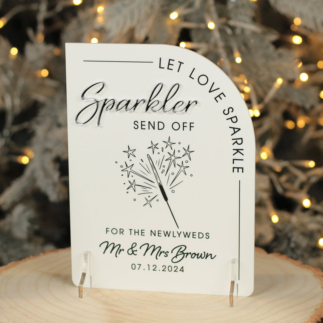 Modern Arch Sparkler Sign – Weddings by Lumi