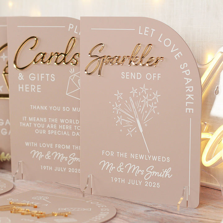 Modern Arch Sparkler Sign