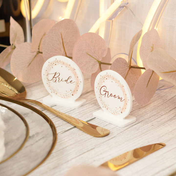 Sparkly Circle Acrylic Freestanding Wedding Place Settings Table Decorations