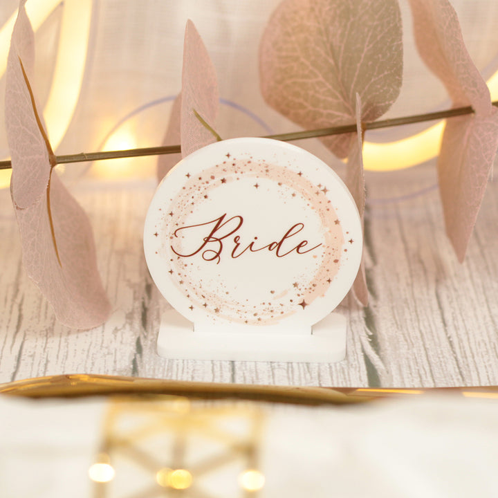 Sparkly Circle Acrylic Freestanding Wedding Place Settings Table Decorations