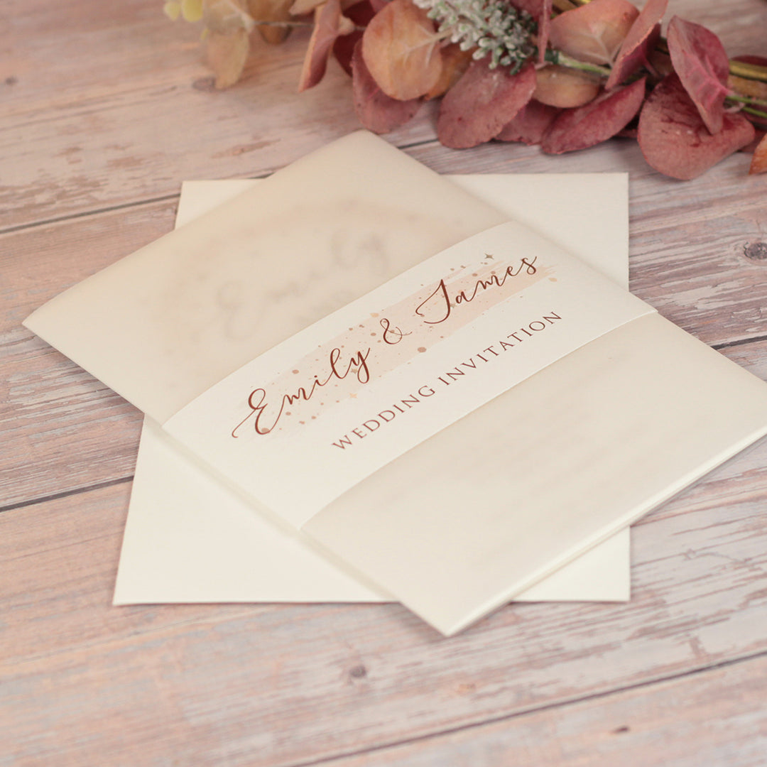 Sparkly Circle Vellum Wrapped Invitation Bundle