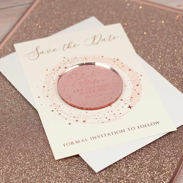 Sparkly Circle Wedding Save The Date Magnet-Weddings by Lumi