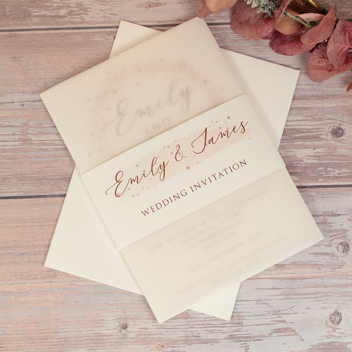 Sparkly Circle Vellum Wrapped Invitation Bundle