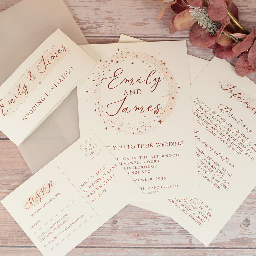 Sparkly Circle Vellum Wrapped Invitation Bundle