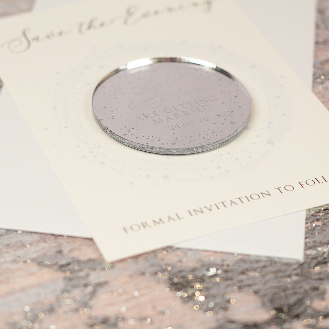 Sparkly Circle Wedding Save The Date Magnet-Weddings by Lumi