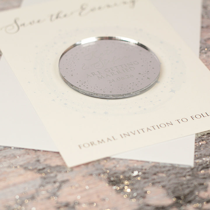 Sparkly Circle Wedding Save The Date Magnet-Weddings by Lumi