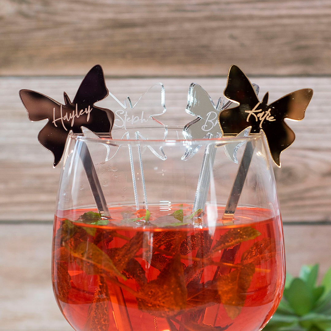 Butterfly Acrylic Drink Stirrer Place Settings-Weddings by Lumi